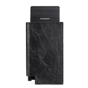 Pop-up Leather Metal Card Holder RFID Bifold Wallet(Black)
