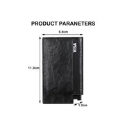 Pop-up Leather Metal Card Holder RFID Bifold Wallet(Carbon Fiber Black)