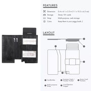 Pop-up Leather Metal Card Holder RFID Bifold Wallet(Carbon Fiber Black)