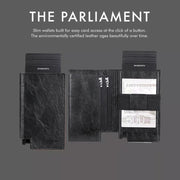 Pop-up Leather Metal Card Holder RFID Bifold Wallet(Carbon Fiber Black)