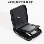 RFID Anti-Theft Swipe Mens Wallet Multifunctional Zipper Wallet(Brown)