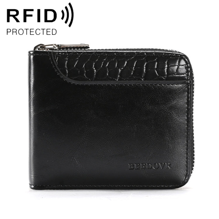 RFID Anti-Theft Swipe Mens Wallet Multifunctional Short Zipper Purse(Black) - Antimagnetic RFID Package by PMC TechLife | Online Shopping South Africa | PMC TechLife | Buy Now Pay Later Mobicred