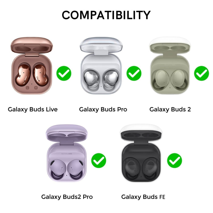 AhaStyle JY10 Bluetooth Earphone Silicone Common Protective Cover For Samsung Galaxy Buds 2 / Pro / Live / 2 Pro / FE(Black) - Samsung Earphone Case by AhaStyle | Online Shopping South Africa | PMC Jewellery | Buy Now Pay Later Mobicred