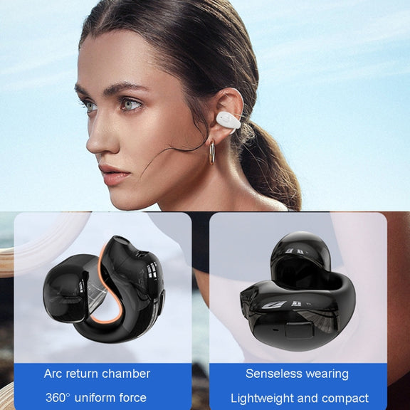 Clip-On Single Ear Bluetooth Earphone Wireless Earphone For Sports And Gaming, Packing: Box(White)
