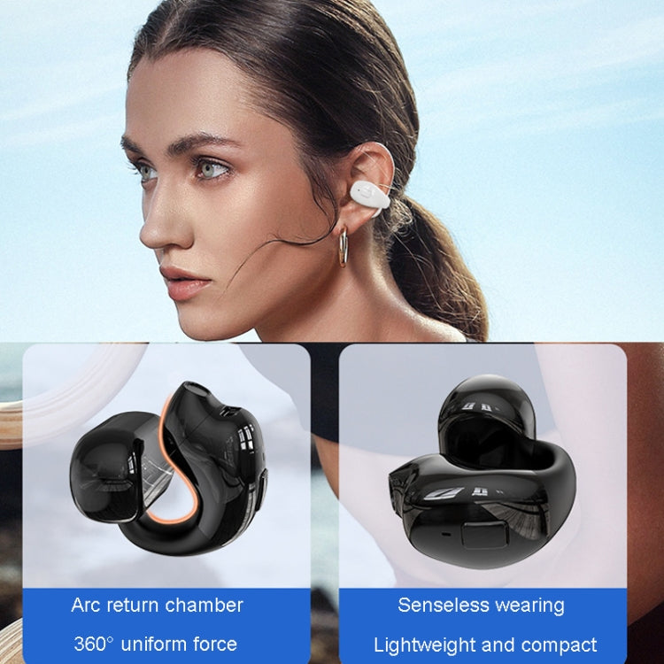 Clip-On Single Ear Bluetooth Earphone Wireless Earphone For Sports And Gaming, Packing: Box(White)