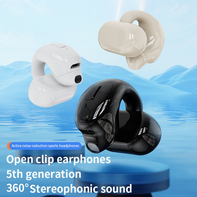 Clip-On Single Ear Bluetooth Earphone Wireless Earphone For Sports And Gaming, Packing: Box(White)