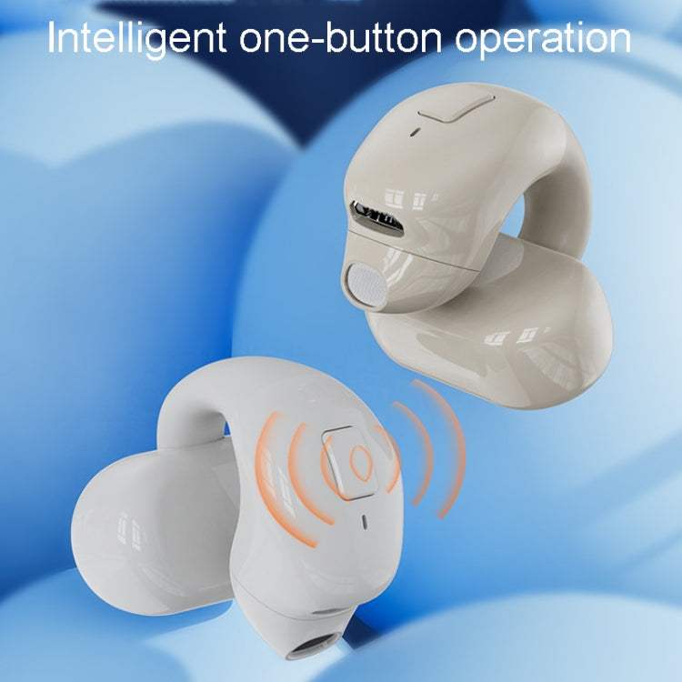 Clip-On Single Ear Bluetooth Earphone Wireless Earphone For Sports And Gaming, Packing: Box(White)