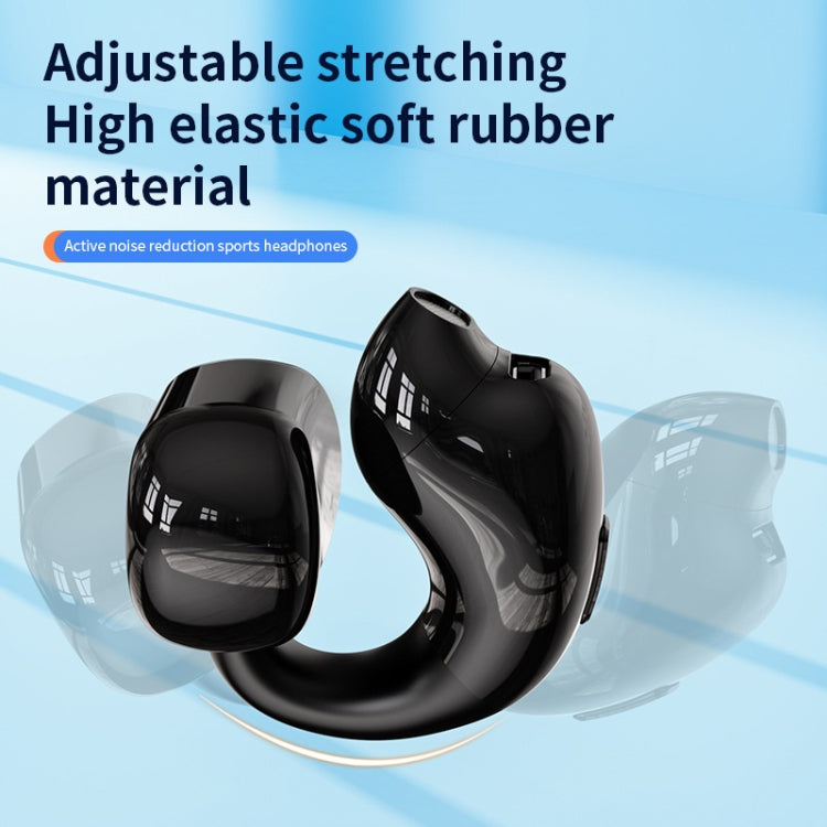 Clip-On Single Ear Bluetooth Earphone Wireless Earphone For Sports And Gaming, Packing: Box(White)
