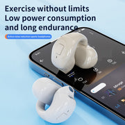 Clip-On Single Ear Bluetooth Earphone Wireless Earphone For Sports And Gaming, Packing: Box(White)