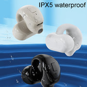 Clip-On Single Ear Bluetooth Earphone Wireless Earphone For Sports And Gaming, Packing: Box(White)