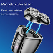Mini Magnetic Head Shaver Smart LED Display Electric Shaver, Color: Orange