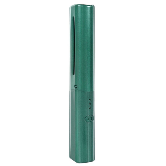 2 In 1 Portable USB Rechargeable Hair Curler Dual Usage Hair Straightening Comb(Green)