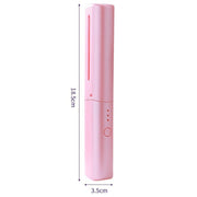 2 In 1 Portable USB Rechargeable Hair Curler Dual Usage Hair Straightening Comb(Pink)