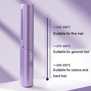 2 In 1 Portable USB Rechargeable Hair Curler Dual Usage Hair Straightening Comb(Green)