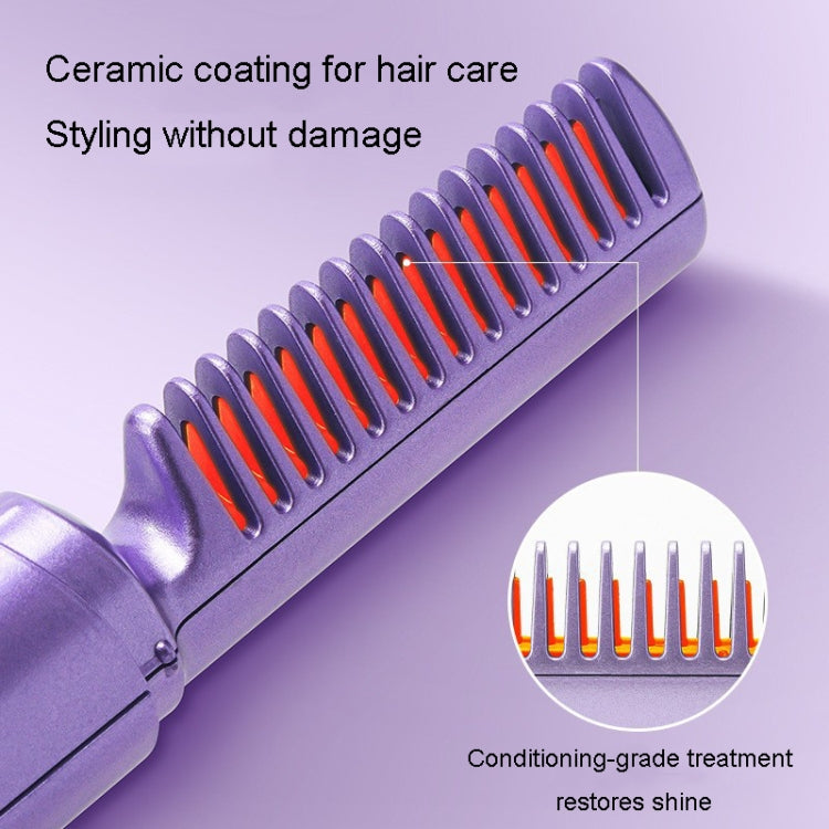 2 In 1 Portable USB Rechargeable Hair Curler Dual Usage Hair Straightening Comb(Pink) - free shipping - PMC TechLife - Order now!