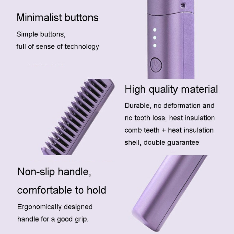 2 In 1 Portable USB Rechargeable Hair Curler Dual Usage Hair Straightening Comb(Pink) - free shipping - PMC TechLife - Order now!