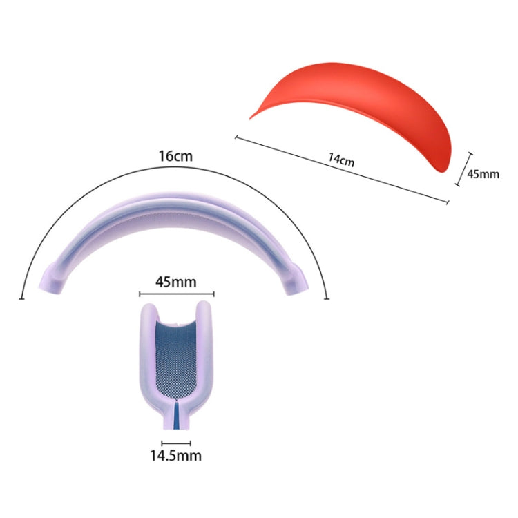 For AirPods Max Headphones 4-in-1 Silicone Replacement Cover Kit(Transparent Black) - Earmuff & Pad by PMC TechLife | Online Shopping South Africa | PMC TechLife | Buy Now Pay Later Mobicred