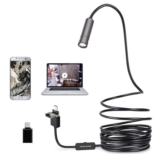 Teslong NTC125 5M 3 In 1 USB Phone Borescope For Auto Repair 500W Pixel Auto Focus - free shipping - PMC Jewellery - Order now!