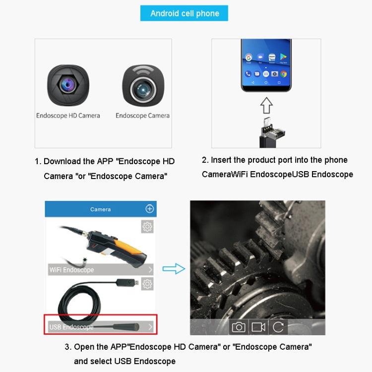 Teslong NTC125 5M 3 In 1 USB Phone Borescope For Auto Repair 500W Pixel Auto Focus - free shipping - PMC Jewellery - Order now!