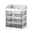 Desktop Drawer Organizer Multi-Layer Cosmetic Jewelry Box Stationery Multi-Functional Organizer, Style: 4 Layer Black Drawer (White) - free shipping - PMC TechLife - Order now!