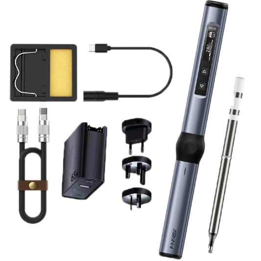 FNIRSI 9pcs/ Set Mini Soldering Station Digital Display Constant Temperature Smart Soldering Iron, Color: Blue BC2 with Power Supply - free shipping - PMC Jewellery - Order now!