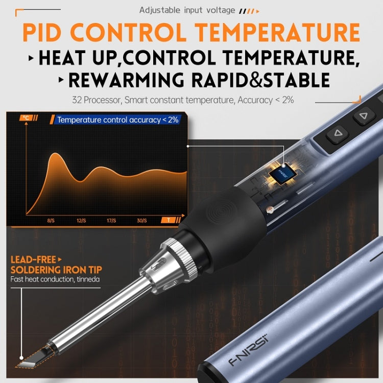 FNIRSI 14pcs/ Set Mini Soldering Station Digital Display Constant Temperature Smart Soldering Iron, Color: Black 6 Head With Power Supply - free shipping - PMC Jewellery - Order now!