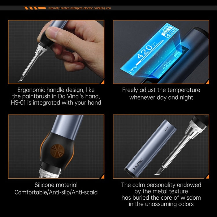 FNIRSI 14pcs/ Set Mini Soldering Station Digital Display Constant Temperature Smart Soldering Iron, Color: Black 6 Head With Power Supply - free shipping - PMC Jewellery - Order now!