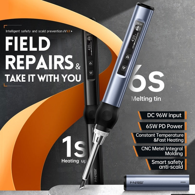 FNIRSI 9pcs/ Set Mini Soldering Station Digital Display Constant Temperature Smart Soldering Iron, Color: Blue Standard 6 Heads - free shipping - PMC TechLife - Order now!