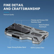 Aluminum Alloy RFID Card Holder Carbon Fiber Credit Card Wallet(Grey)