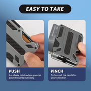 Aluminum Alloy RFID Card Holder Carbon Fiber Credit Card Wallet(Grey)