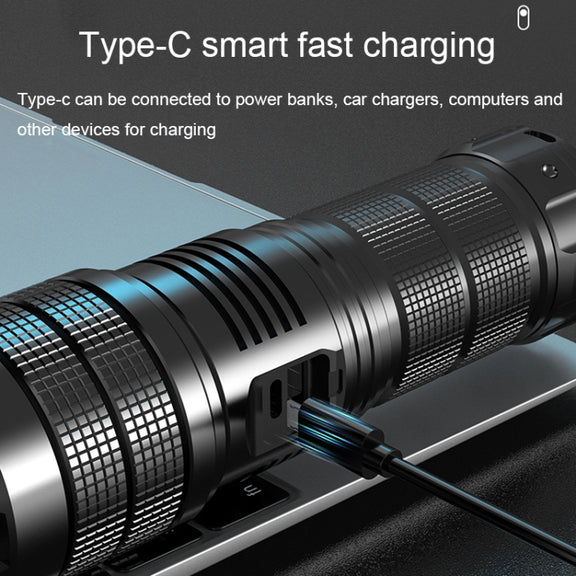X9 Outdoor White Laser Digital Display Zoom Flashlight Long Range Lighting Flashlight(without Batteries)