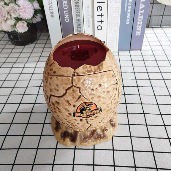 16.6 x 15.8 x 26cm Fingerprint Dinosaur Egg Password Money Bank Kids Toys Gifts Tyrannosaurus Rex Savings Jar(Brown)