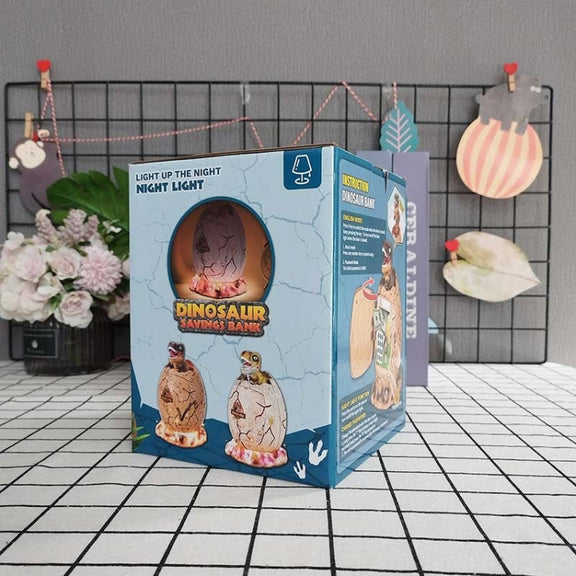 16.6 x 15.8 x 26cm Fingerprint Dinosaur Egg Password Money Bank Kids Toys Gifts Tyrannosaurus Rex Savings Jar(Brown)