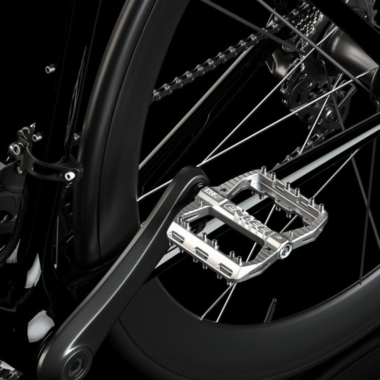 ENLEE R5 1pair Mountain Bike Pedals Bicycle Cycling Wider Non-Slip Footrest Bearing(Black)