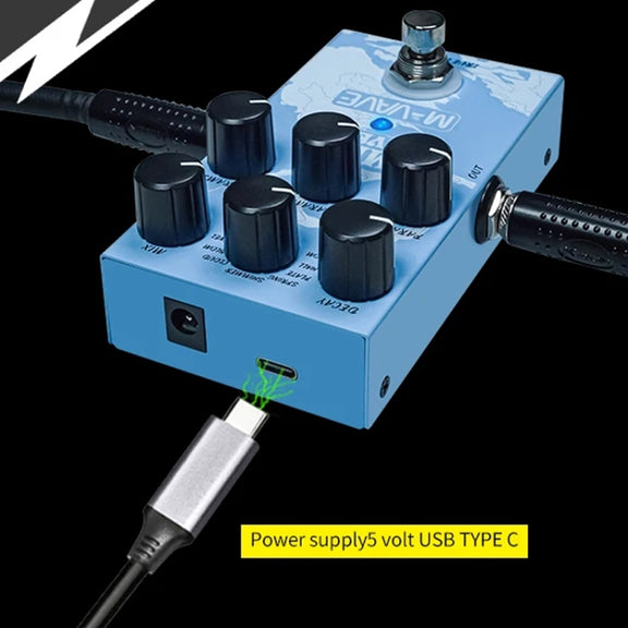 M-VAVE Guitar Monoblock Effects Digital Modeling Reverb Effects(Sky Blue)