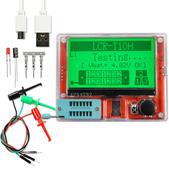 LCR-T10H Transistor Tester TFT Display For Diode Triode Capacitor Resistor Test, Spec: Built Lithium Battery
