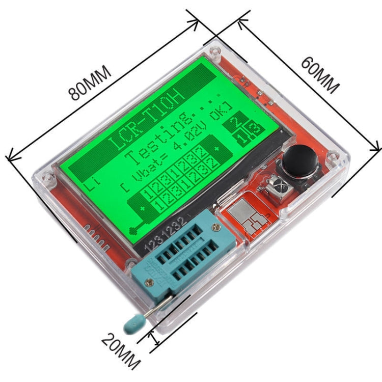 LCR-T10H Transistor Tester TFT Display For Diode Triode Capacitor Resistor Test, Spec: Built Lithium Battery