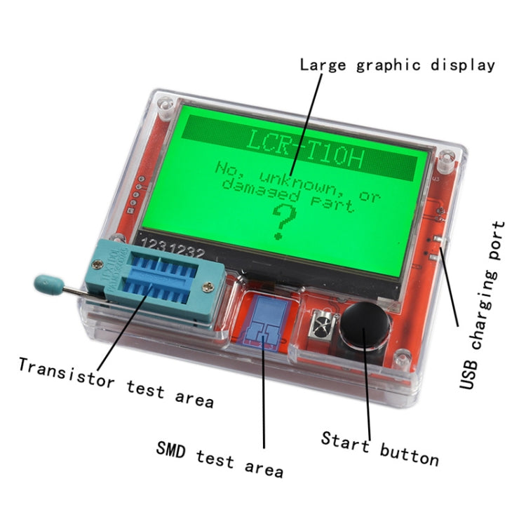 LCR-T10H Transistor Tester TFT Display For Diode Triode Capacitor Resistor Test, Spec: Built Lithium Battery - free shipping - PMC TechLife - Order now!