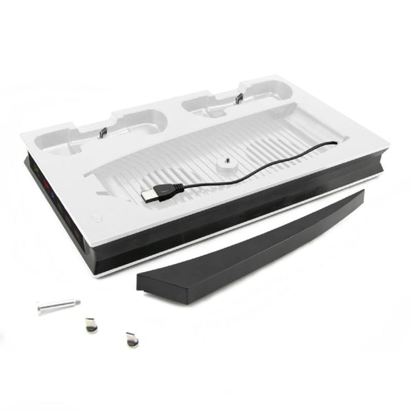 For PS5 Digital / Optical Drive Console Cooling Fan Controller Charging Base With Light Dock Stand(White)
