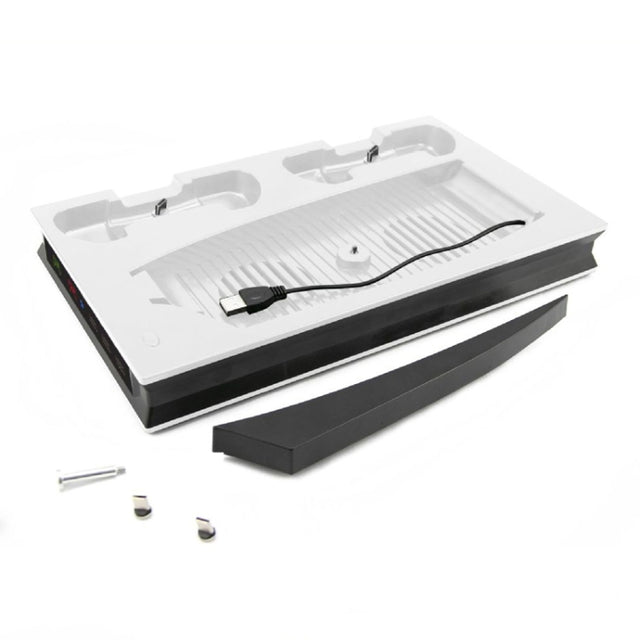 For PS5 Digital / Optical Drive Console Cooling Fan Controller Charging Base With Light Dock Stand(White)