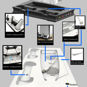 For PS5 Digital / Optical Drive Console Cooling Fan Controller Charging Base With Light Dock Stand(White)