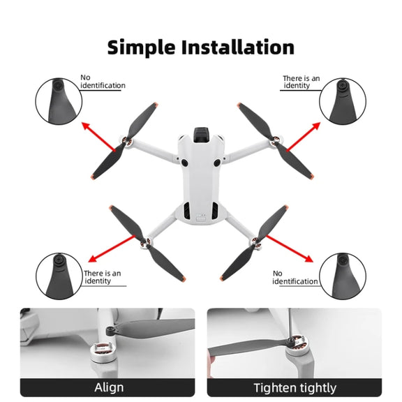 For DJI Mini 4 Pro 4pairs  Drone Propeller Blades 6030F Props Replacement Parts