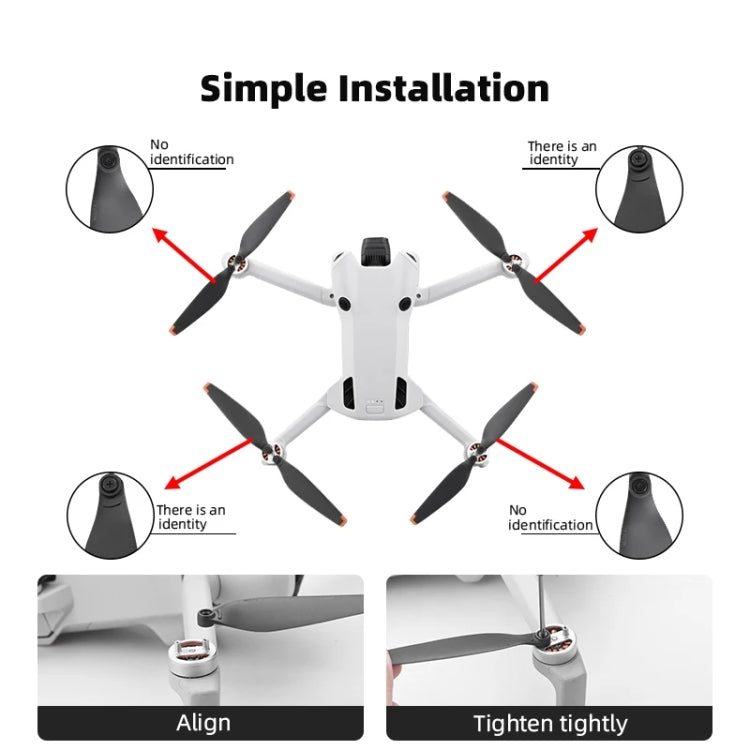 For DJI Mini 4 Pro 4pairs  Drone Propeller Blades 6030F Props Replacement Parts