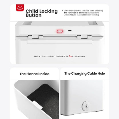 Vaydeer Metal Timed Self-Control Phone Lock Box With Child Lock And LED Display, Spec: Small White - free shipping - PMC Jewellery - Order now!