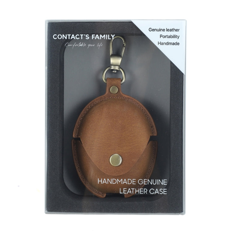 For Huawei FreeBuds 5 CONTACTS FAMILY CF1170 Cowhide Anti-Fall Bluetooth Earphone Protective Case(Brown)