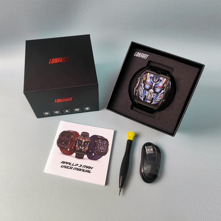 LOKMAT Appllp 3 Max 2.02-Inch Plug Card 4G Call Waterproof Sport Smart Watch With SOS(Black) - free shipping - PMC Jewellery - Order now!