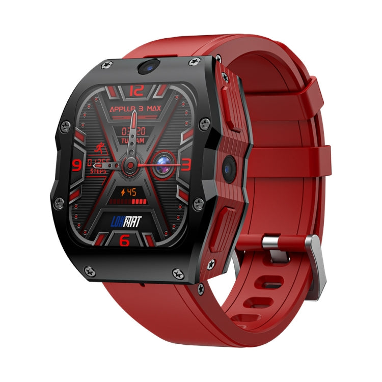LOKMAT Appllp 3 Max 2.02-Inch Plug Card 4G Call Waterproof Sport Smart Watch With SOS(Claret) - free shipping - PMC Jewellery - Order now!