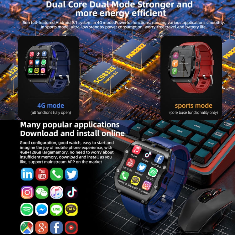 LOKMAT Appllp 3 Max 2.02-Inch Plug Card 4G Call Waterproof Sport Smart Watch With SOS(Claret) - free shipping - PMC Jewellery - Order now!
