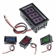 0V-30V 3 Wire DC Voltmeter Terminal 0.56 Inch LED Digital Voltmeter Accessories Reverse Connection Protection, Color: Blue