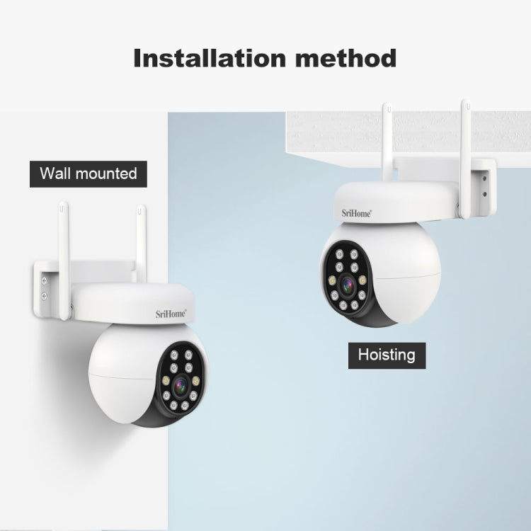 SriHome SH052 Wifi 5MP Wireless PTZ IP AI Auto Tracking Sound&Light Alarm Starlight Color Night Vision Outdoors Surveillance Camera, Plug: AU - free shipping - PMC TechLife - Order now!